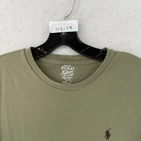 Polo Ralph Lauren T Shirt Mens S Military Green Crew Neck Short Sleeve Pullover - Picture 9 of 9